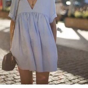zara blue babydoll dress